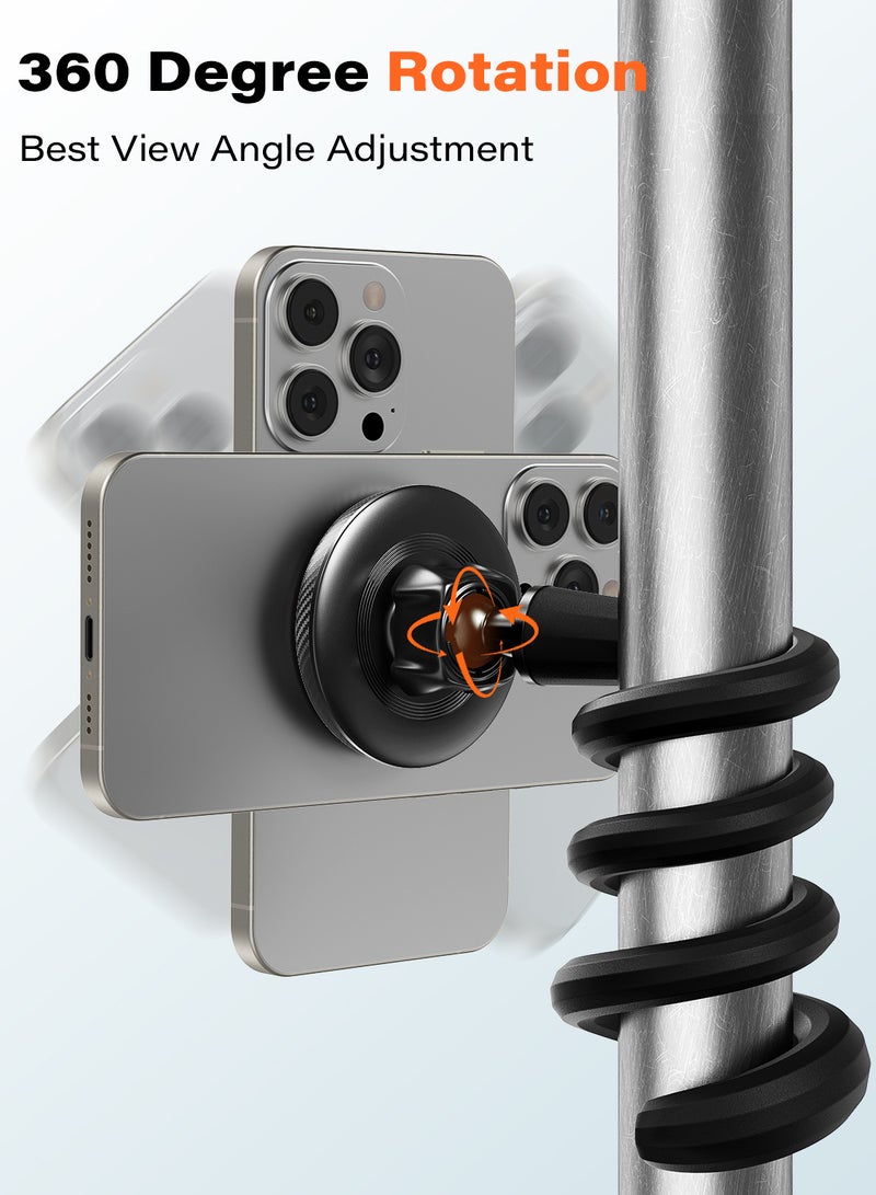 A2C Gooseneck Phone Holder Mount for iPhone 17/16/15/14/13/12 - Magnetic Stand Tabletop Clamp 360°Rotation Adjustable for Office/Home Compatible with iPhone 17 16 15 14 13 12 Mini Plus Pro Max - Image 4